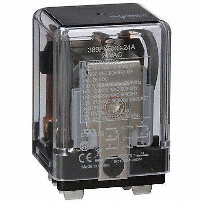 SCHNEIDER 389FXBXC124A H8161 Enclosed Power Relay 24VAC DPDT 8Pins