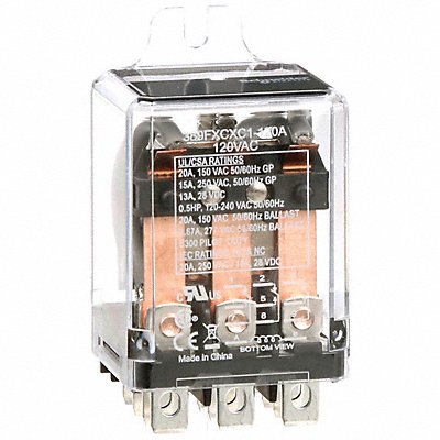 SCHNEIDER 389FXCXC1120A H8093 Enclosed Power Relay 120VAC 3PDT 11Pins