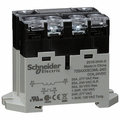 SCHNEIDER 725AXXSC3ML24D Enclosed Power Relay 24VDC SPST-NO 4Pin