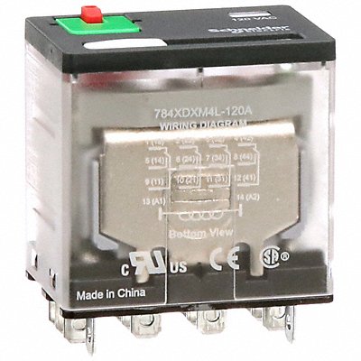 SCHNEIDER 784XDXM4L120A H8036 General Purpose Relay 120VAC 4PDT 14Pin