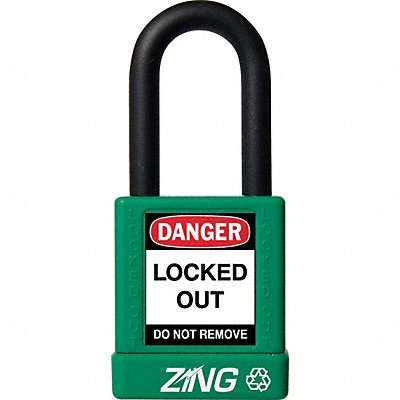 ZING 7035 K7489 Lockout Padlock KA Green 1-3/4 H