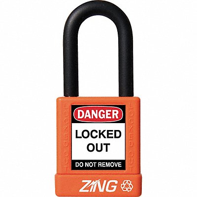 ZING 7042 D8958 Lockout Padlock KD Orange 1-3/4 H