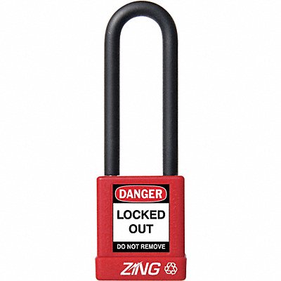 ZING 7046 D8959 Lockout Padlock KD Red 1-3/4 H