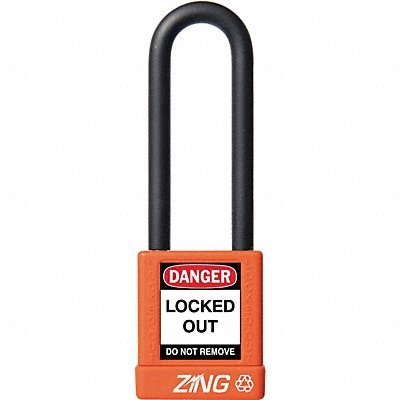 ZING 7058 D8959 Lockout Padlock KD Orange 1-3/4 H