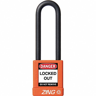 ZING 7059 Lockout Padlock KA Orange 1-3/4 H