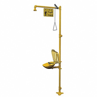 BRADLEY S19314PDC Drench Shower With Eyewash Yellow