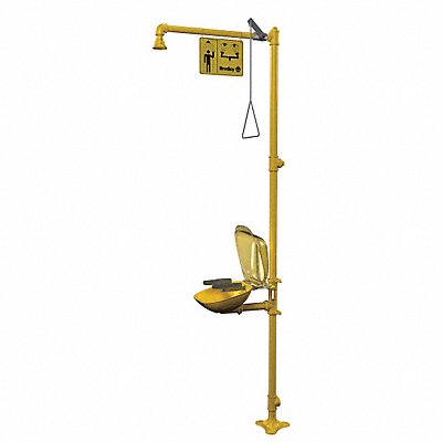 BRADLEY S19314PDCFW Drench Shower with Face/Eyewash Yellow