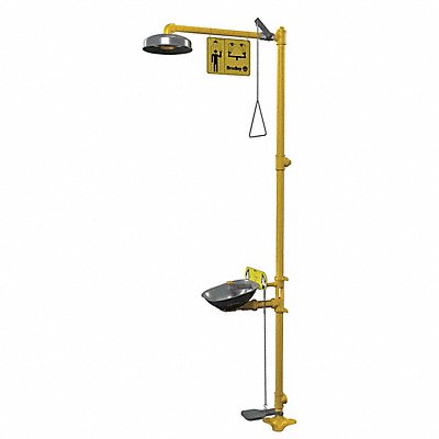 BRADLEY S19314UU Drench Shower With Eyewash Yellow