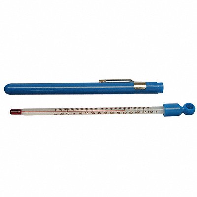 GRAINGER 6DKC9 Glass Pocket Thermometer -30 to 120F