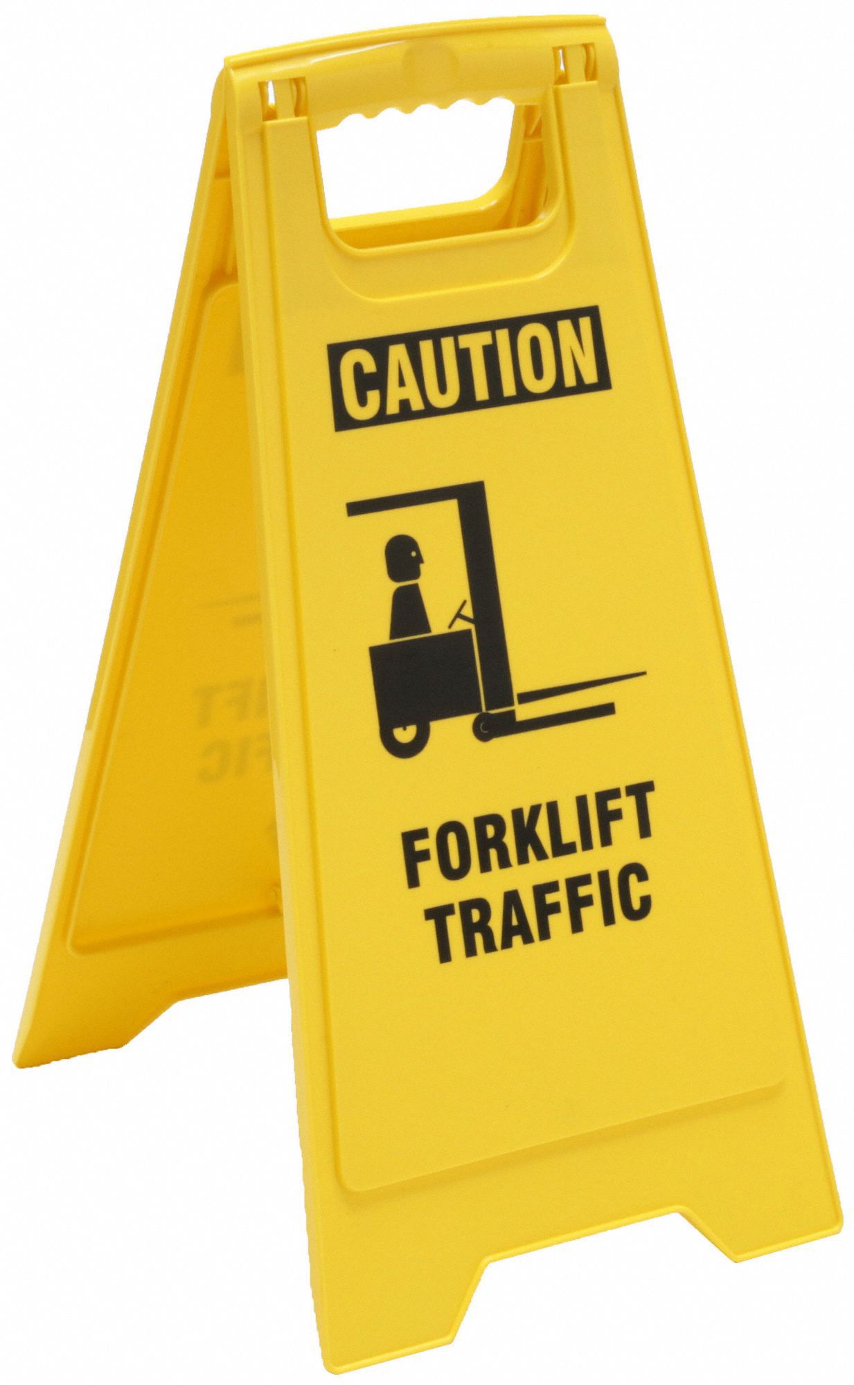 GRAINGER 6DMF9 Floor Sign Yellow Polypropylene 24 in H