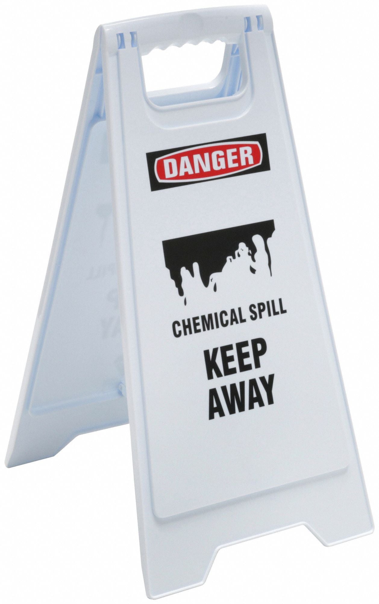 GRAINGER 6DMG3 Floor Sign Red Polypropylene 24 in H