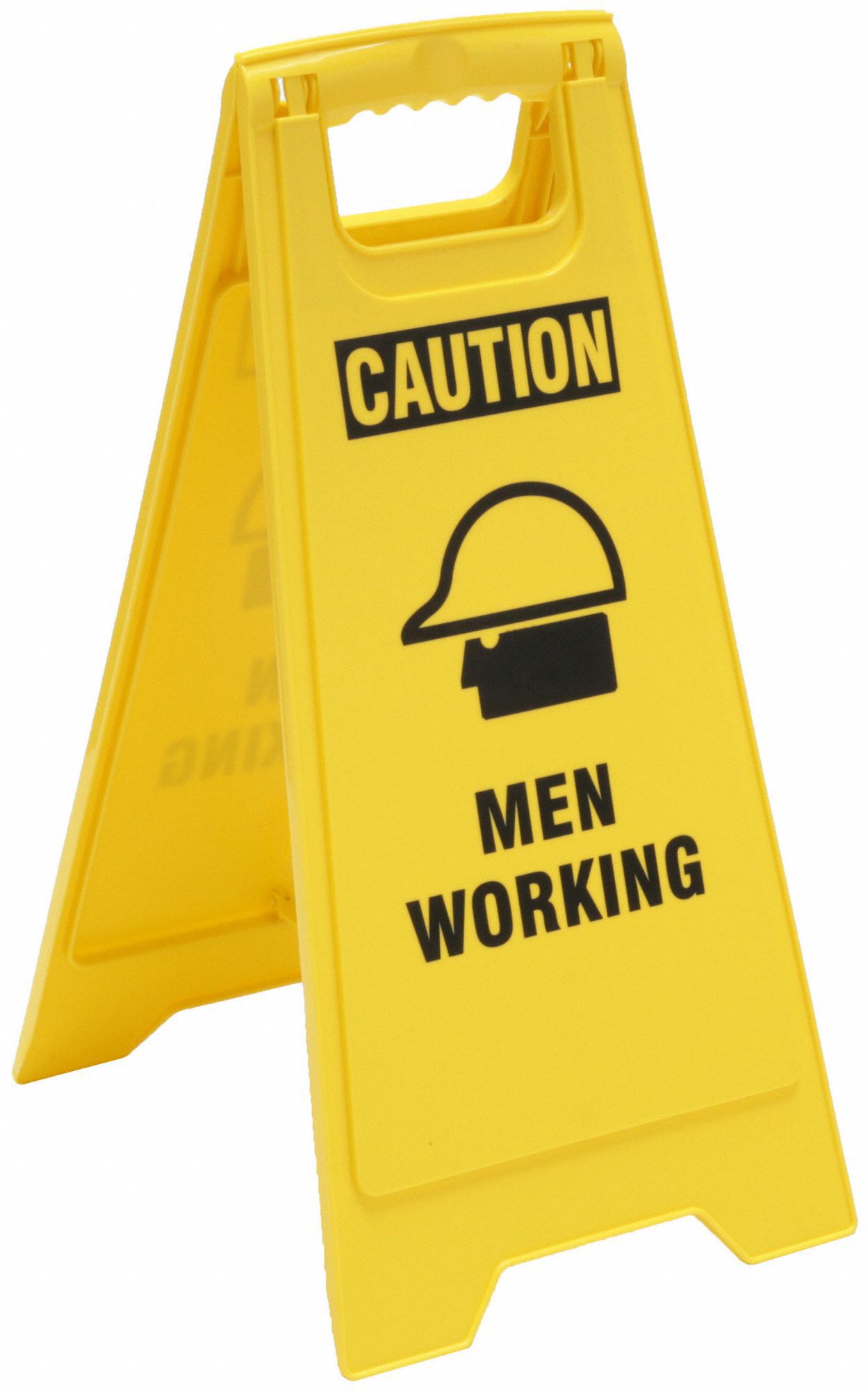GRAINGER 6DMG6 Floor Sign Yellow Polypropylene 24 in H
