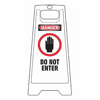 GRAINGER 6DMH4 Floor Sign Red Polypropylene 24 in H
