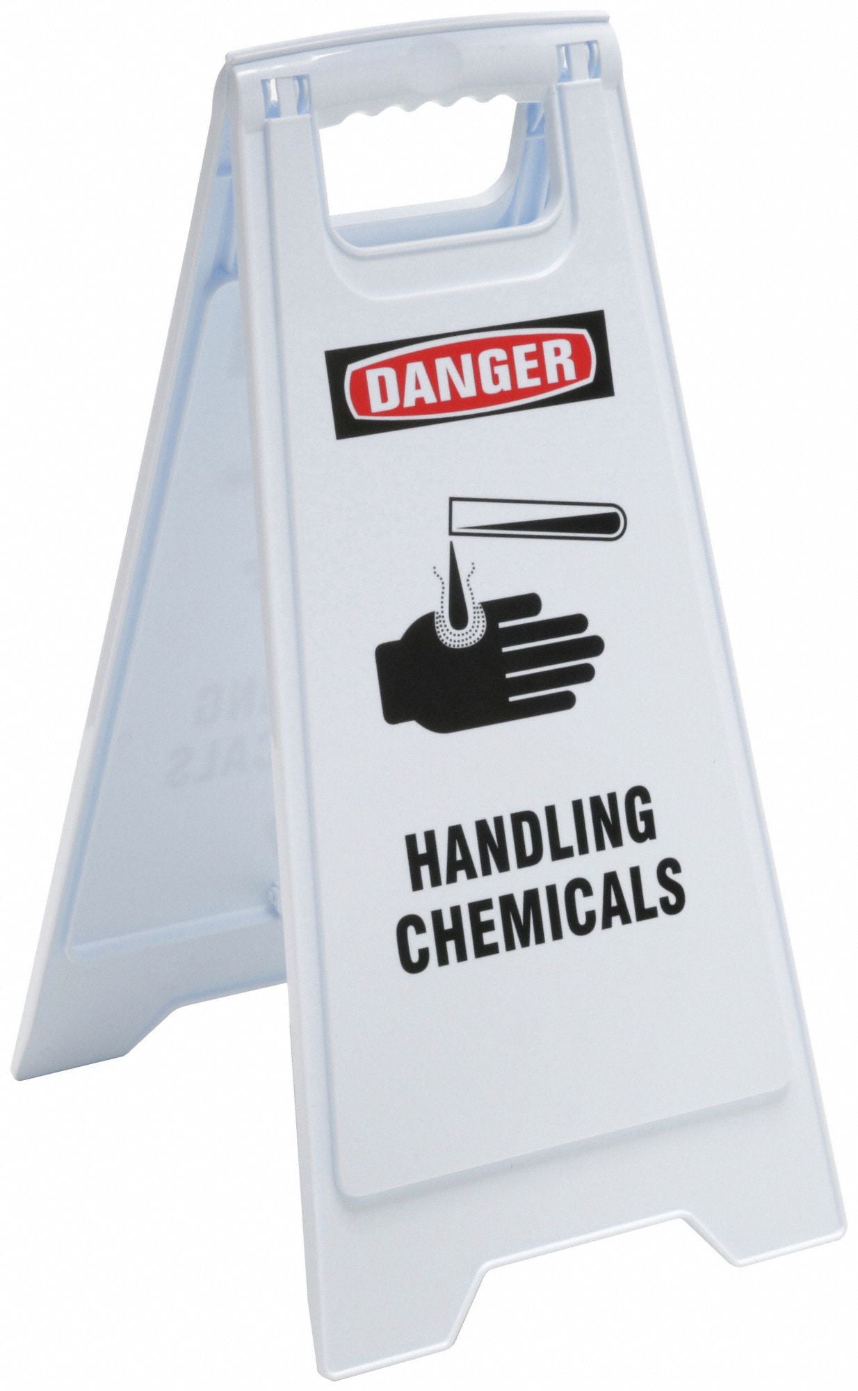 GRAINGER 6DMH5 Floor Sign Red Polypropylene 24 in H