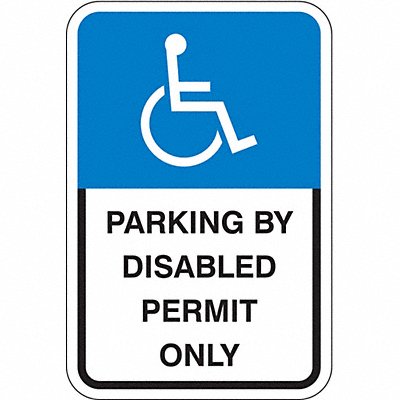 LYLE HCFL0112HA Parking By Disabled Permit Sign 18 x12