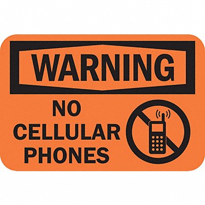 LYLE SEC07418HA Reflective No Phone Warning Sign 12x18in Alum