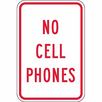 LYLE SEC07512HA Reflective No Phone Sign 18x12in Alumin