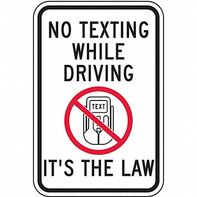 LYLE TR04012HA No Texting Traffic Sign 18 x 12