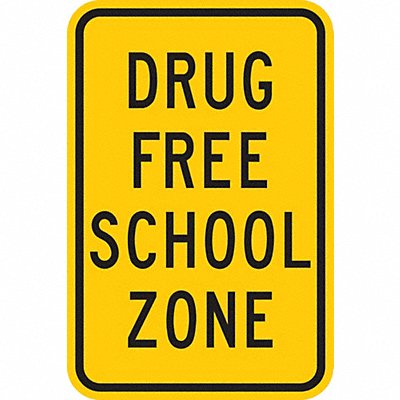 LYLE DF01912HA Reflective Drug Free Sign 18x12in Alumin