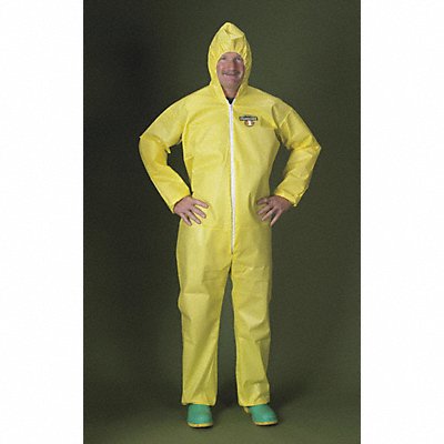 LAKELAND PBLC5428LG Hooded Coverall Elastic Yellow L