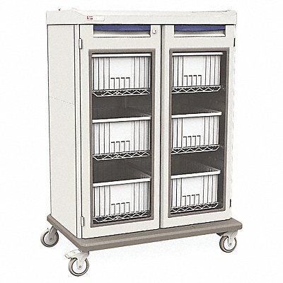 METRO SXRDIVSTOR Medical IV Cart Taupe w/6 Tote Boxes