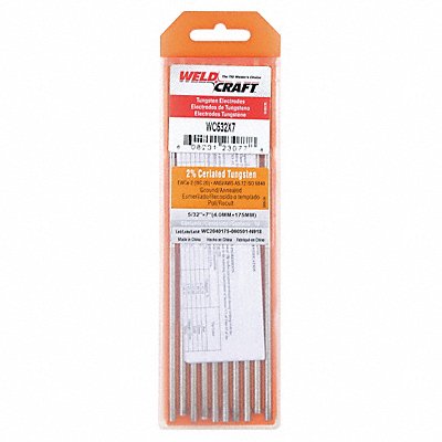 MILLER ELECTRIC WC532X7 WELDCRAFT Grey Tungsten Electrode PK10