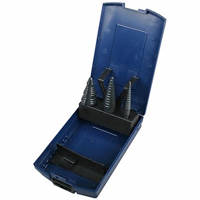 WESTWARD 6EXN2 Step Drill Bit Set HSS 1/8-1-1/8 In 3 pc