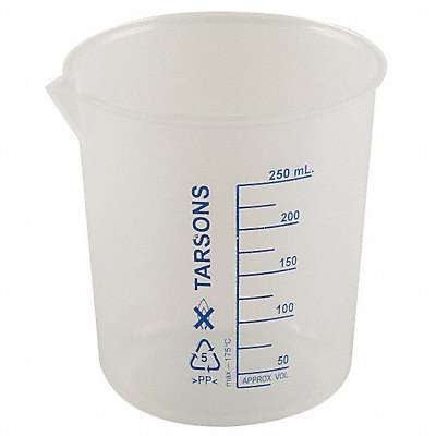 LAB SAFETY SUPPLY 6FAE5 Beaker 250 mL 93.5 mm H 91 mm Dia PK6
