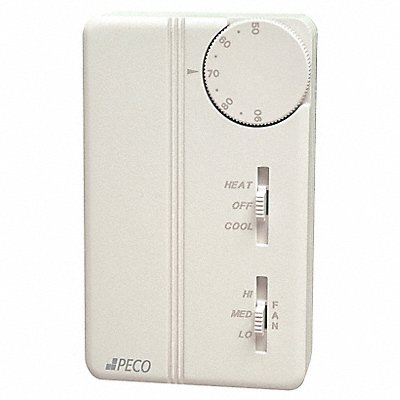 PECO TA167007 Fan Coil Thermostat Analog 2 or 4 Pipe 24V