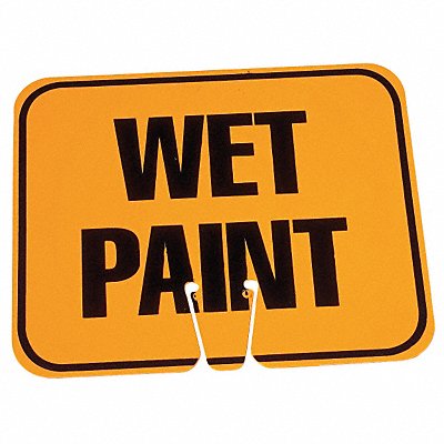 GRAINGER 03550WP Traffic Cone Sign Org/Black Wet Paint