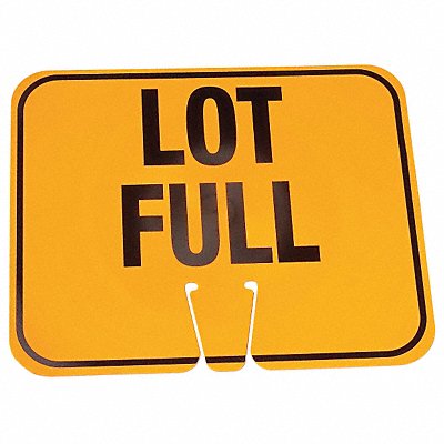 GRAINGER 03550LF Traffic Cone Sign Org/Blk Lot Full