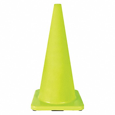 GRAINGER 6FHA4 Traffic Cone 28 In.Fluorescent Lime