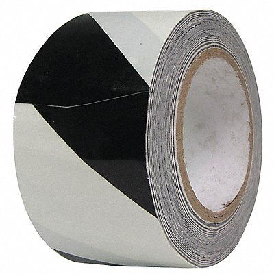 CONDOR 6FXV6 Floor Tape Black/White 2 inx108 ft Roll