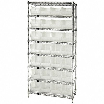 QUANTUM STORAGE SYSTEMS WR8950CL Bin Shelving 24inx74inx36in Clear