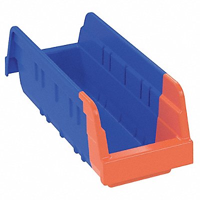AKRO-MILS 36442BLUE H8694 Shelf Bin Blue/Orange IndstrGrdPoly 4 in