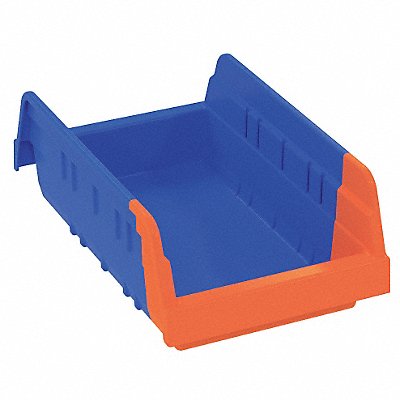AKRO-MILS 36462BLUE H8695 Shelf Bin Blue/Orange IndstrGrdPoly 4 in