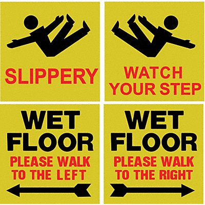 TOUGH GUY 6GJA1 Floor Safety Sign 8 inx8 in Plastic PK4