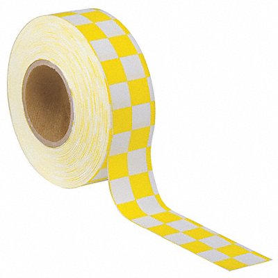 GRAINGER CKWY200 Flaging Tape White/Yellow 300 ft 1 3/16 in