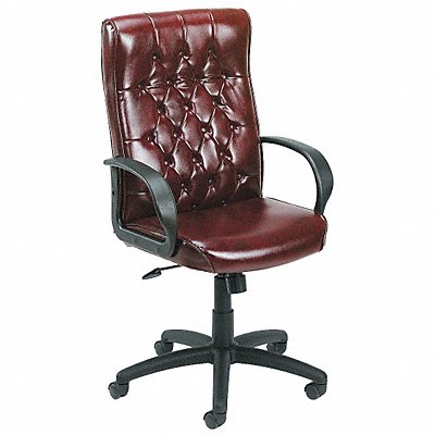 GRAINGER 6GNP1 Executive Chair Vinyl Burgundy 19-23 Seat Ht