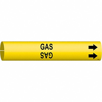 BRADY 4067C Pipe Marker Gas 2 in H 2 in W