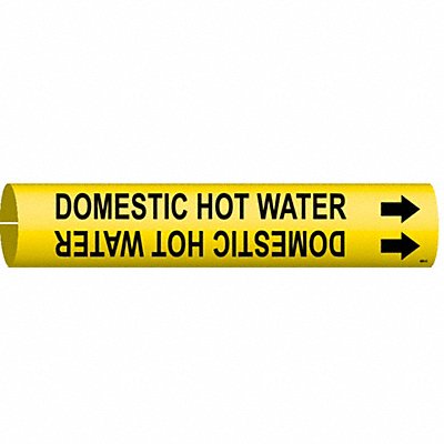 BRADY 4051C Pipe Marker Domestic Hot Water 2in H 2in W