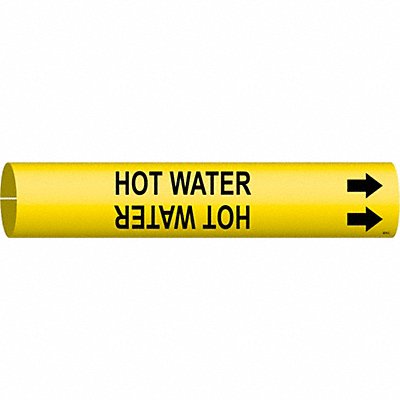 BRADY 4079C Pipe Marker Hot Water 2 in H 2 in W