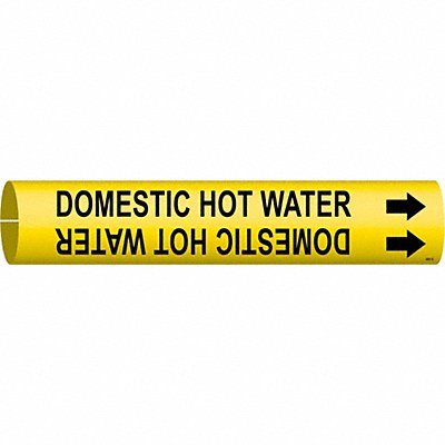 BRADY 4051D Pipe Marker Domestic Hot Water 2 13/16in H