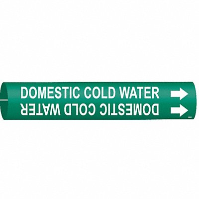 BRADY 4048C Pipe Marker Domestic Cold Watr 2in H 2in W