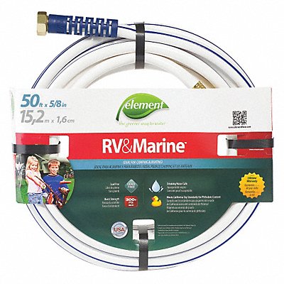 GRAINGER ELMRV58050 Water Hose PVC 5/8 ID 50 ft L