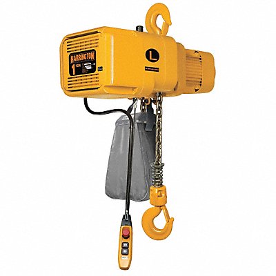 6HJK0 HARRINGTON NER010SD20 Electric Chain Hoist 2000 lb 20 ft.