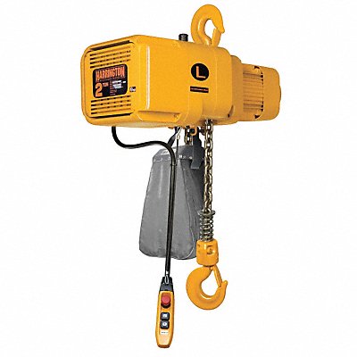 6HJK3 HARRINGTON NER020LD20 Electric Chain Hoist 4000 lb 20 ft.