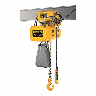 HARRINGTON NERM005LL10 Electric Chain Hoist w/Trolley 1000 lb.
