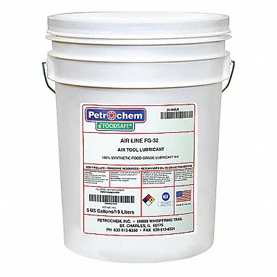 PETROCHEM FOODSAFEAIRLINEFG32005 Air Tool Lubricant Synthetic Base 5 gal.