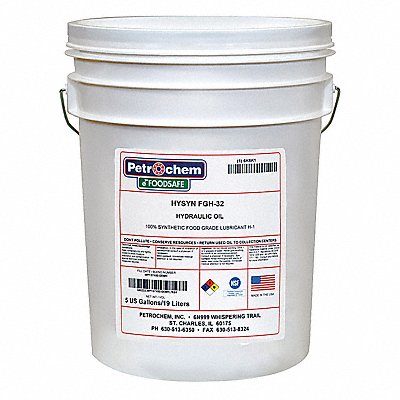 PETROCHEM HYSNFGH32005 Syn Hydraulic Oil Food Grade 5gal ISO 32